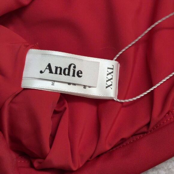 NWT Andie Red White Trim Adjustable Strap The Bells Top Bikini Swimsuit XXXL - Picture 5 of 9